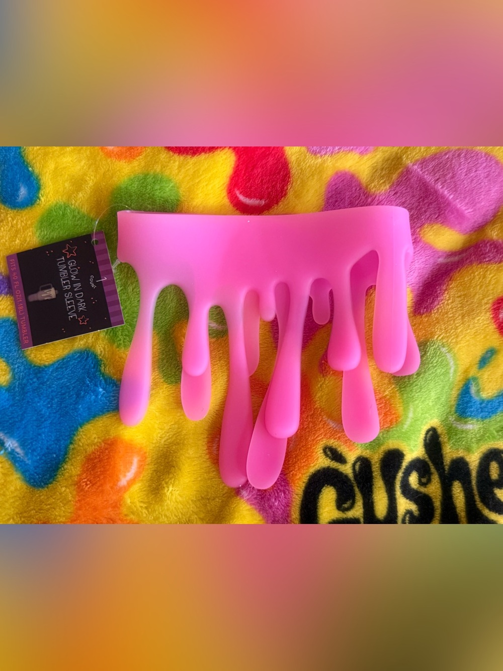 BNWT Glow-In-The-Dark Pink Slime Tumbler Sleeve